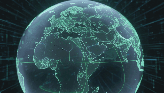 Digital globe with network connections