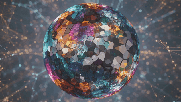 Colorful geometric sphere with patterns