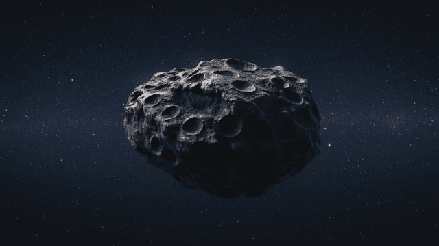 Asteroid floating in space