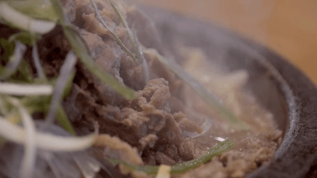 파와 함께 지글거리는 불고기