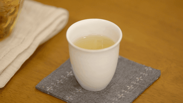 Cup of tea on wooden table