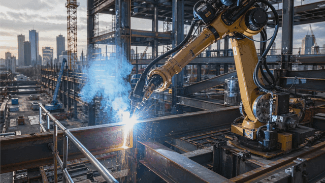 Construction site where robots work