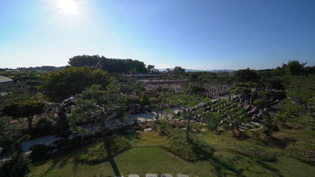 평화로운 정원을 밝혀주는 태양