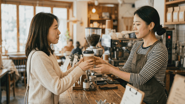 Warm Americano served at cozy cafe