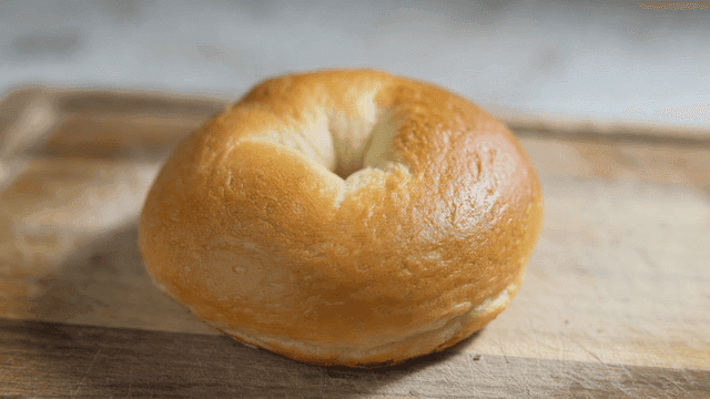 Golden round bagel