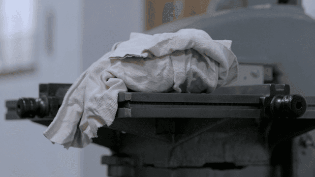 Cloth placed on industrial equipment