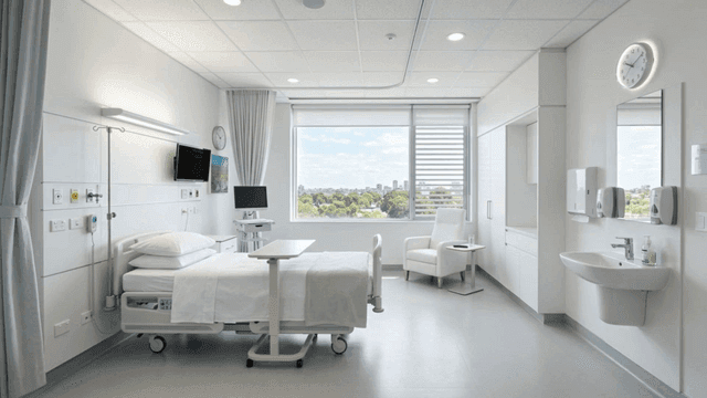 Modern and clean hospital room
