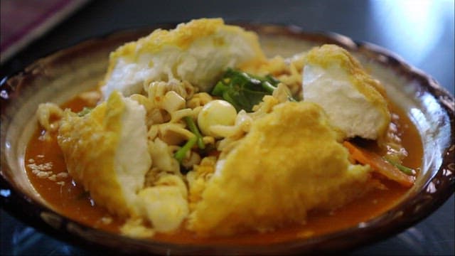 전통적인 맛있는 아시아 요리