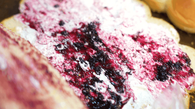 Bread spread with blueberry cream cheese