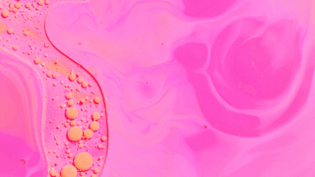 핑크과 노란색 액체가 혼합되는 추상적인 패턴