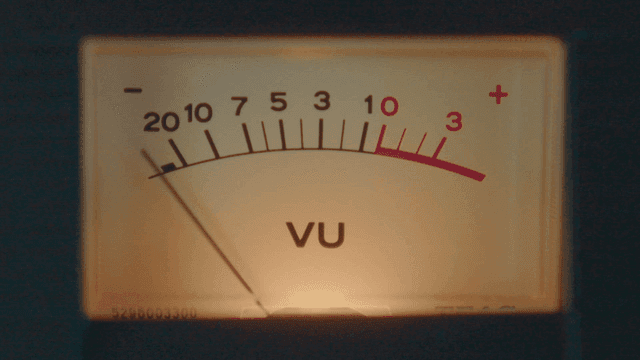 VU meter displaying audio levels