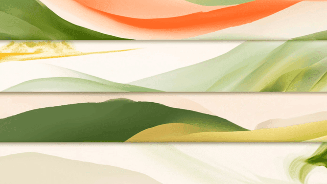 Colorful abstract rippled green landscape pattern