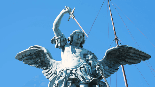 Statue of an angel with a sword