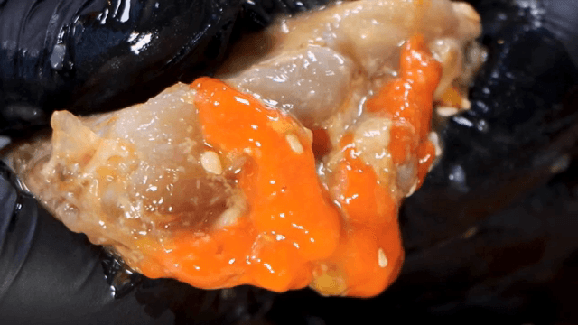 Freshly prepared Soy Sauce Marinated Crab