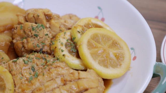 Lemon chicken breast dish with herbs