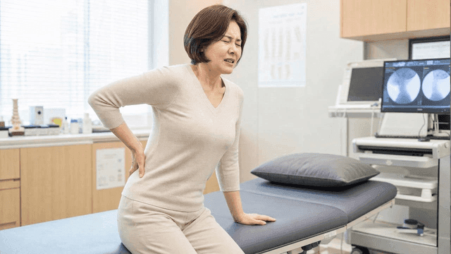 Female patients suffering from back pain at clinic