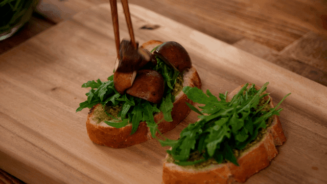 Mushroom and Arugula Sourdough