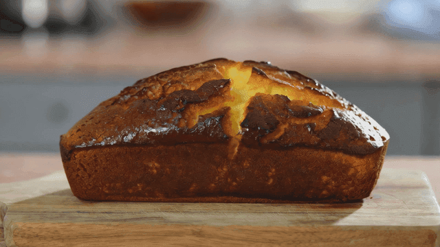 Golden brown baked pound cake