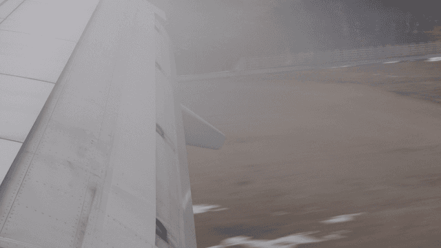 Airplane wing during landing
