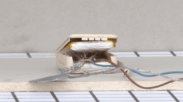 Scene where battery overheats and catches fire