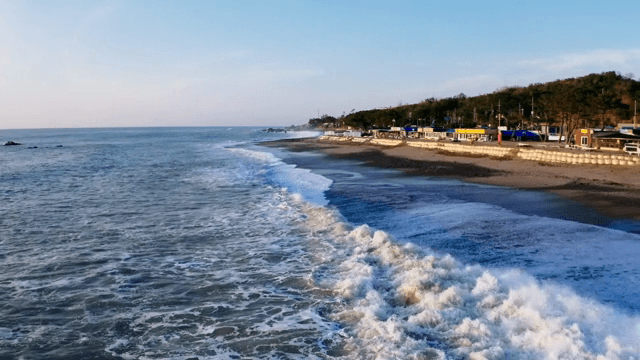 Serene beach with gentle waves