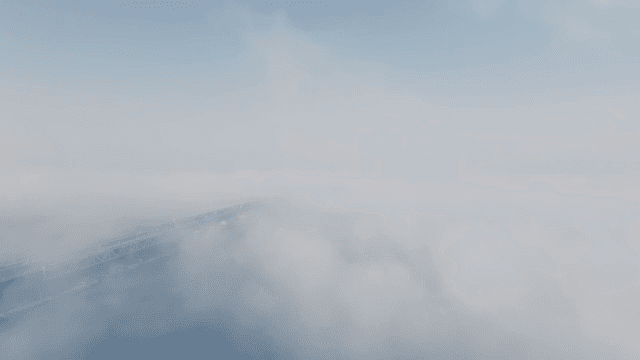 짙은 안개에 둘러싸인 다리