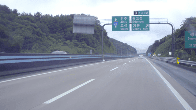 Highway surrounded by lush greenery