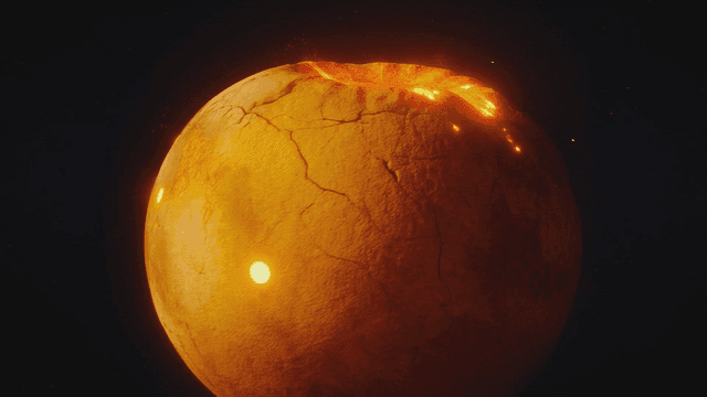 Volcanically active planet