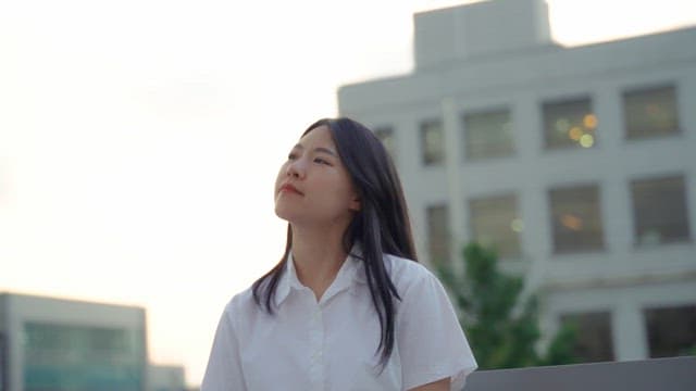 Woman stretching outdoors