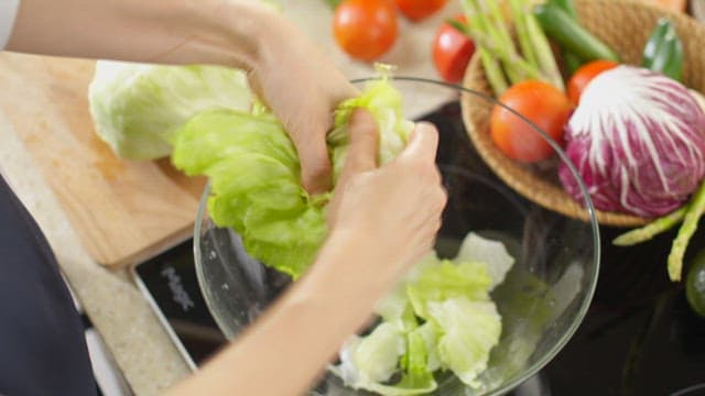 Preparing a Fresh Vegetable Salad