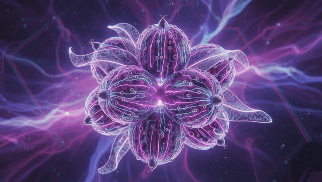 Futuristic glowing abstract structure