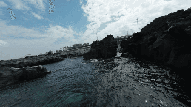 Rocky coastline with clear blue sea