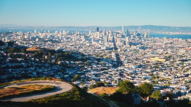 Scenic Overlook of a Bustling Cityscape