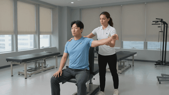 Patients receiving physical therapy at clinic