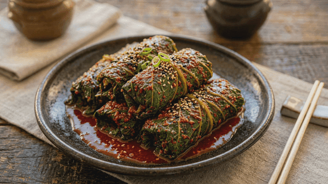 Perilla leaf kimchi with seasoning sauce