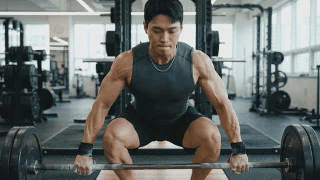 Man lifting weights in a gym