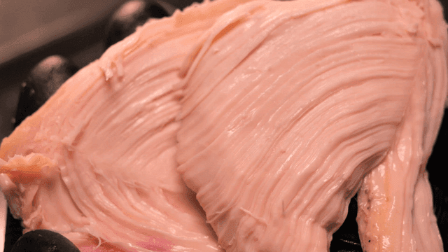 Close-up of chicken breast texture
