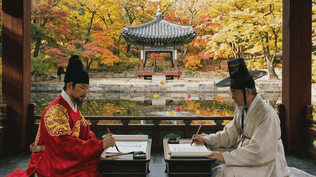 Tradition of Joseon kings and scholars writing in pavilions