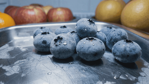 물방울이 맺힌 신선한 블루베리