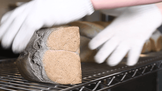 Freshly baked bread on shelf