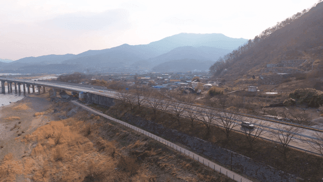 Scenery of country road with mountains