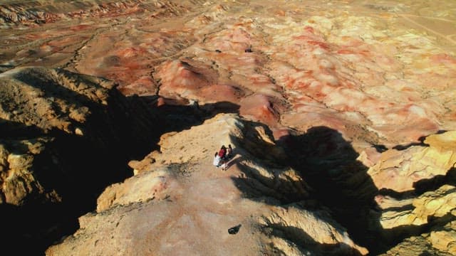 People Appreciating the Great Nature in a Desert Canyon