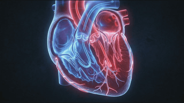 Detailed view of a human heart anatomy