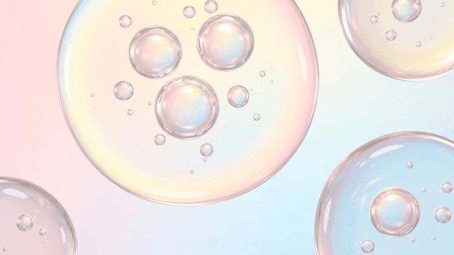 Colorful bubbles floating in pastel background
