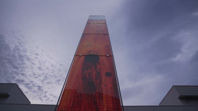 Modern Sculpture Against a Cloudy Sky