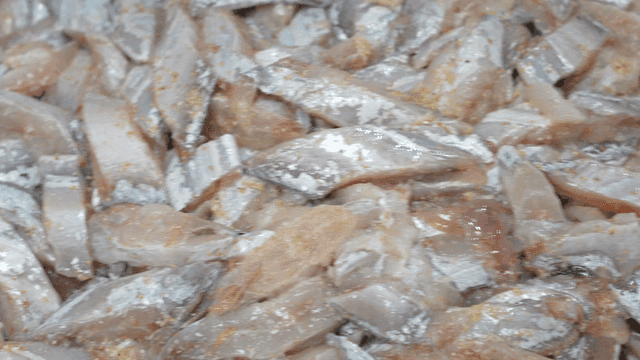 Seasoned fish pieces in bowl