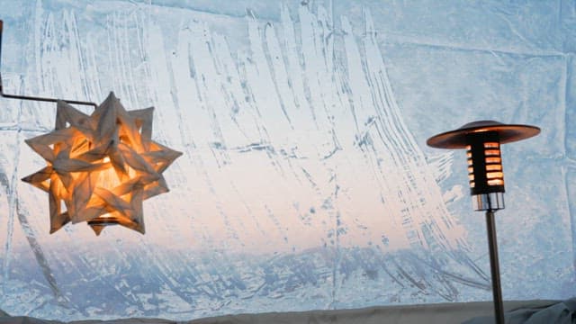 Cozy Interior of Tent with Frosted Wall and Warm Lights