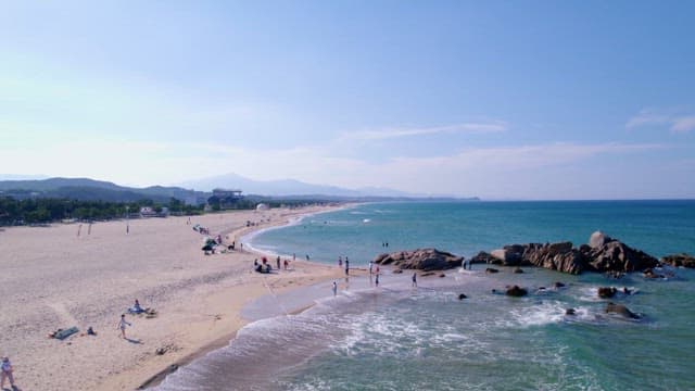 Peaceful View of the Crowded Hajodae Beach