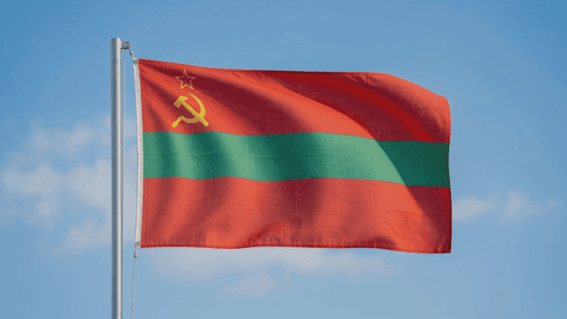 Transnistria flag with hammer and sickle