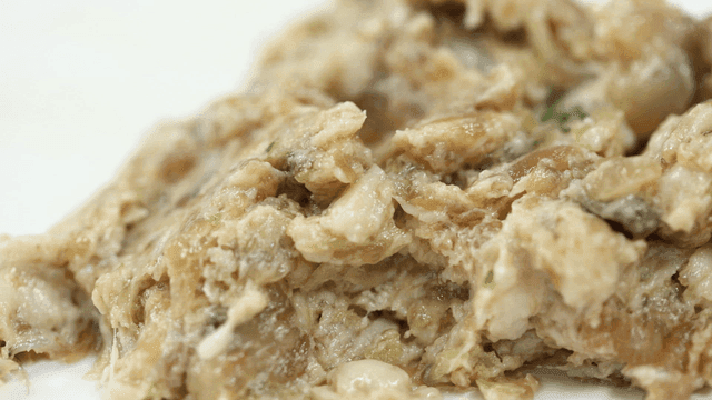 Close-up of dumpling filling